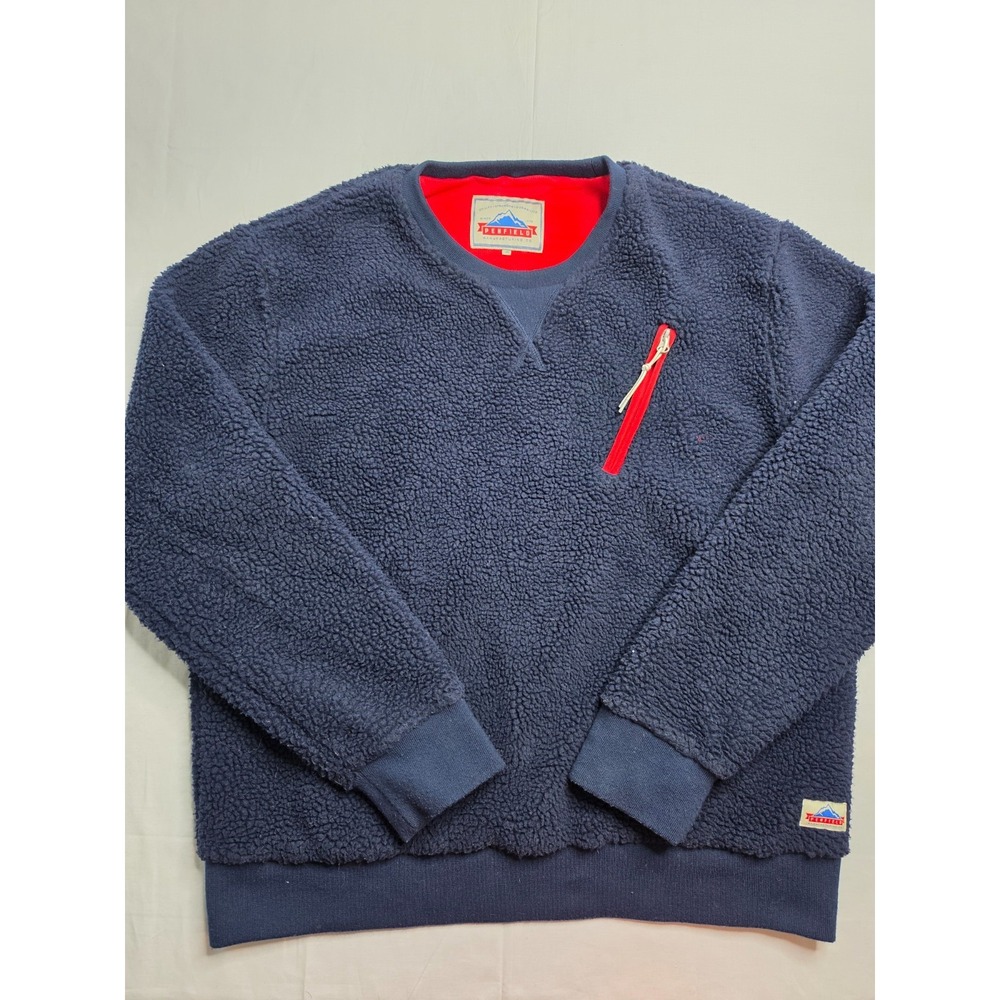 Penfield Sherpa Sweatshirt Men's XL Navy Blue Crew Neck Long Sleeve Winter Wear